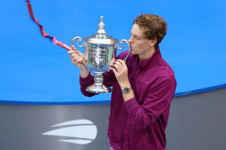 Emotional: Jannik Sinner kisses the trophy after winning the US Open. ©AFP