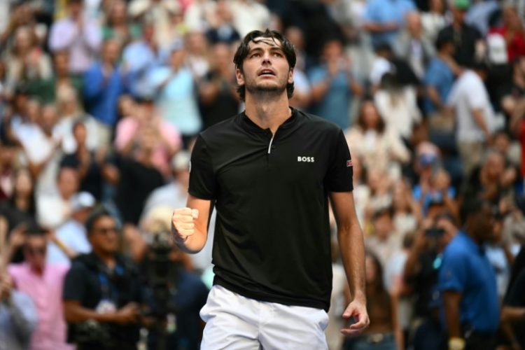 Breakthrough: Taylor Fritz celebrates after defeating Alexander Zverev . ©AFP