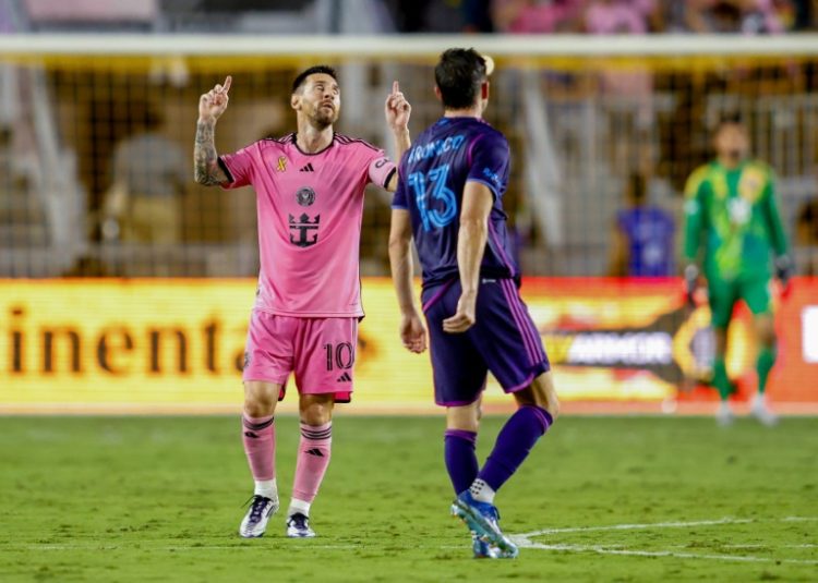 Lionel Messi (L) scored but Inter Miami were held to a 1-1 draw by Charlotte. ©AFP