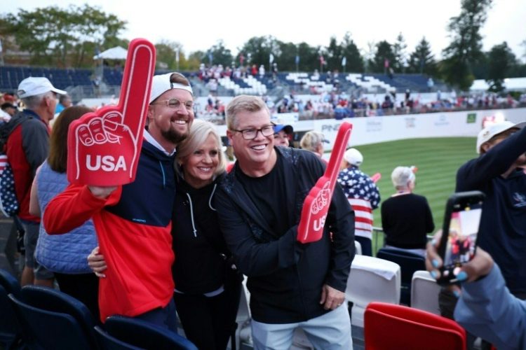 Fortunate USA fans reached the first tee for the Solheim Cup but many others were denied due to long lines and bus waits getting into the event. ©AFP