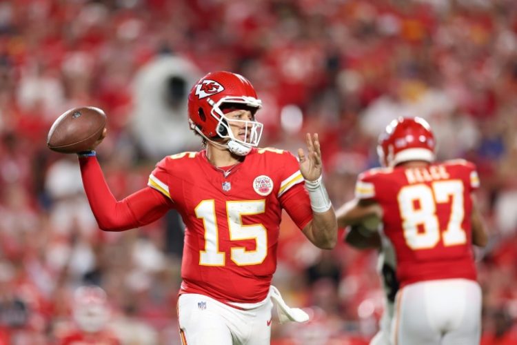 Patrick Mahomes passes during Kansas City's season-opening win over Baltimore on Thursday. ©AFP