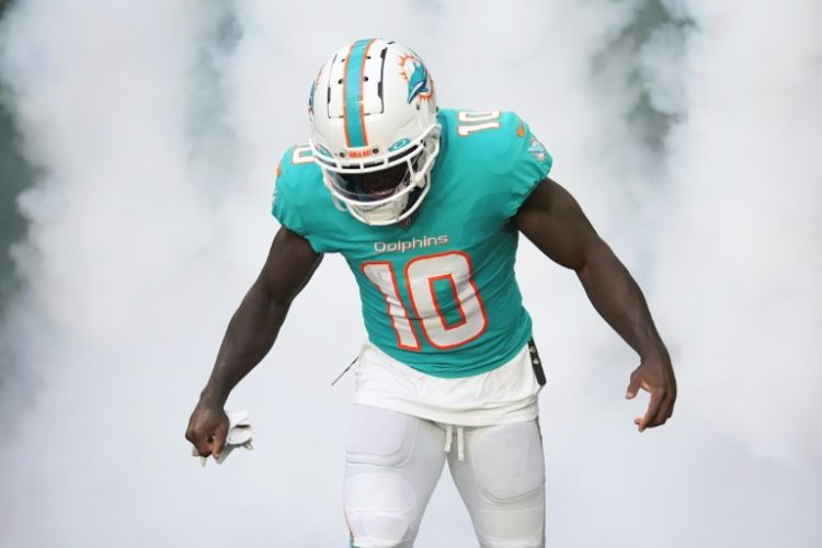 Miami Dolphins receiver Tyreek Hill was arrested by traffic police en route to Sunday's game against Jacksonville . ©AFP