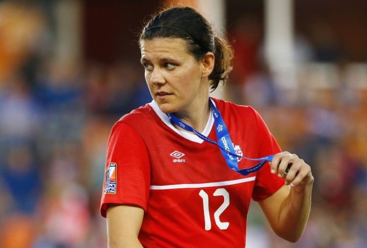 Canadian striker Christine Sinclair will retire from football at the end of the NWSL season.. ©AFP