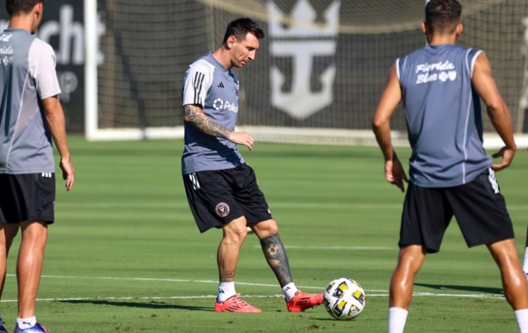 Lionel Messi trained with his Inter Miami team-mates on Friday and is expected to return from injury on Saturday against the Philadelphia Union.. ©AFP