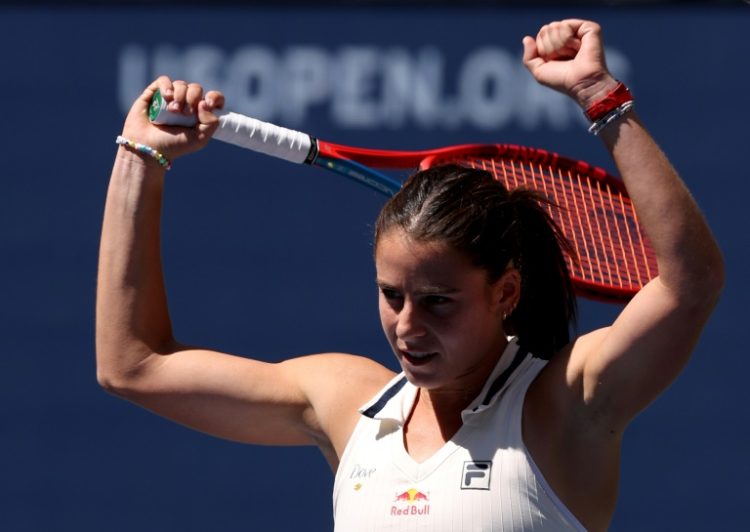 'Ready to rock': Emma Navarro celebrates after defeating Paula Badosa . ©AFP