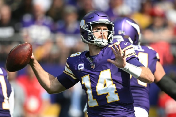 Minnesota Vikings quarterback Sam Darnold threw four touchdowns against the Houston Texans on Sunday.. ©AFP