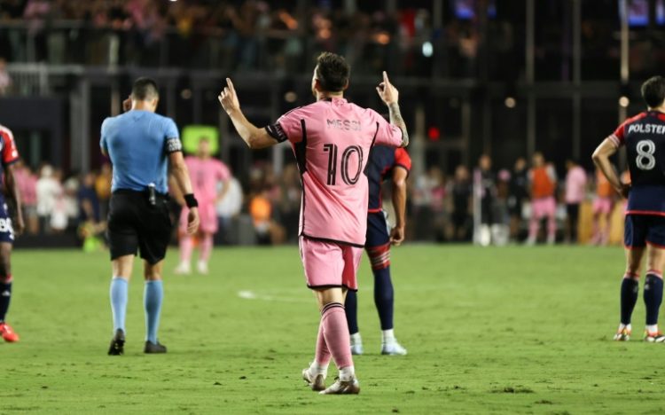 After scoring a hat-trick for Argentina against Bolivia on Tuesday, Lionel Messi hit another three for Inter Miami on Saturday in a 6-2 win over New England.. ©AFP