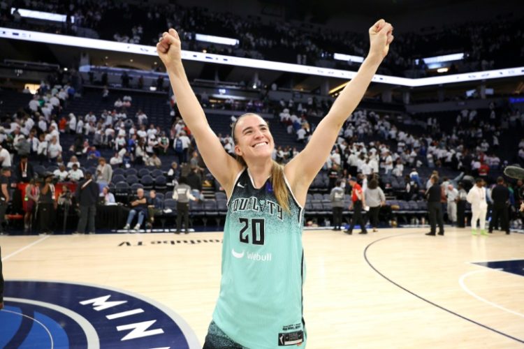 Sabrina Ionescu threw the game winning three-pointer as the New York Liberty took a 2-1 lead over the Minnesota Lynx in the WNBA finals on Wednesday.. ©AFP