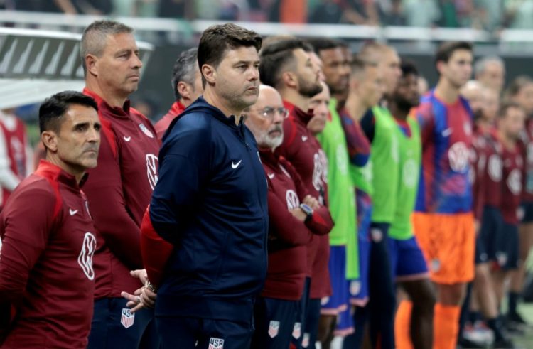 USA's Argentine head coach Mauricio Pochettino and staff watched their team fall to a 2-0 loss to Mexico.. ©AFP