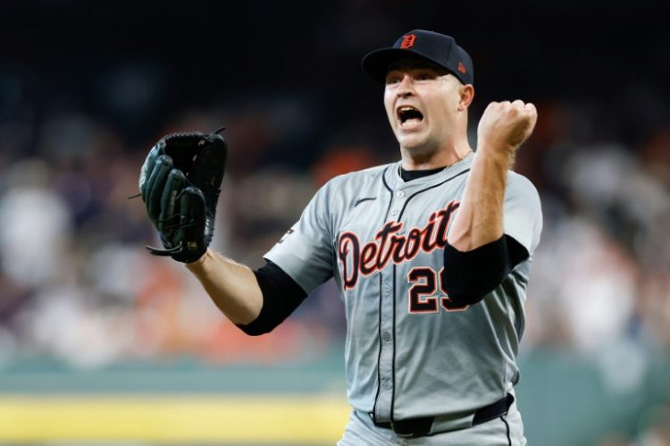 Detroit's Tarik Skubal threw six scoreless innings as the Tigers beat Houston in the opening game of their Major League Baseball wildcard playoff series. ©AFP