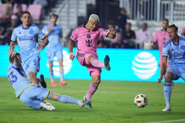 Luis Suarez opened the scoring for Inter Miami in just the second minute of their playoff first round game one against Atlanta United on Friday.. ©AFP