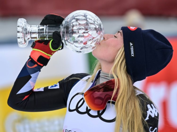 Mikaela Shiffrin is three wins away from a landmark 100 World Cup wins . ©AFP