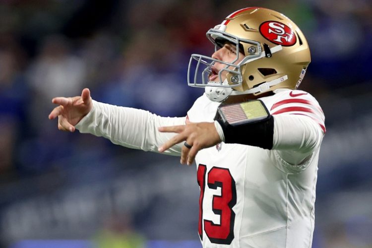 Brock Purdy of the San Francisco 49ers has a chance to avenge last season's Super Bowl loss to the Kansas City Chiefs in the NFL on Sunday.. ©AFP