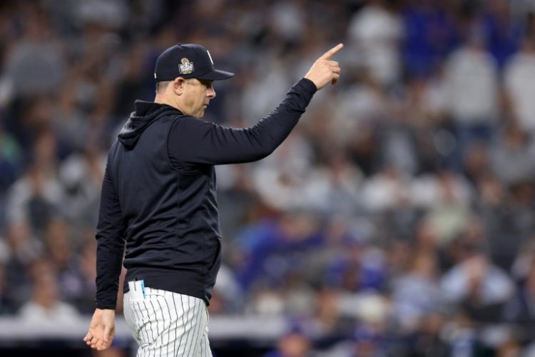 Aaron Boone said he was "heartbroken" by the Yankees' World Series loss to the Los Angeles Dodgers. ©AFP