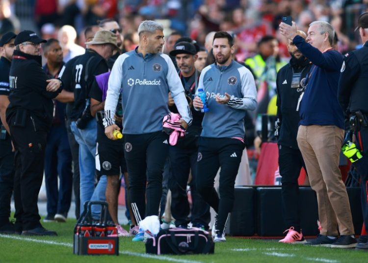 Luis Suarez and Lionel Messi started on the bench for Inter Miami in their 1-0 win at Toronto FC in MLS on Saturday.. ©AFP