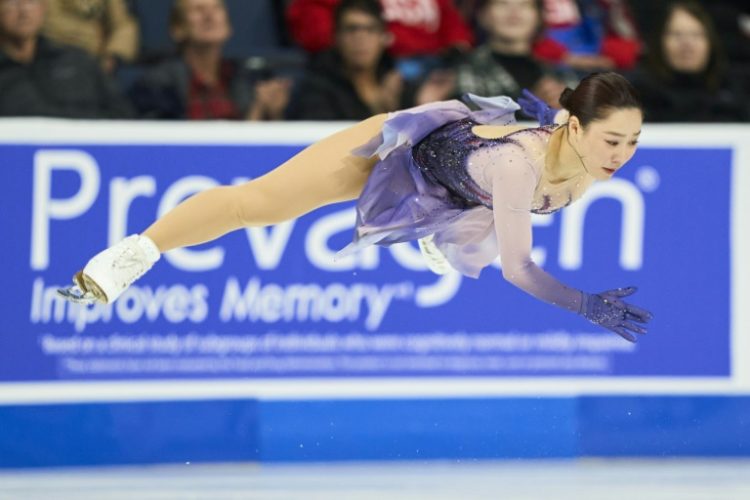 Wakaba Higuchi of Japan skates her free skate on the way to women's gold at Skate America. ©AFP