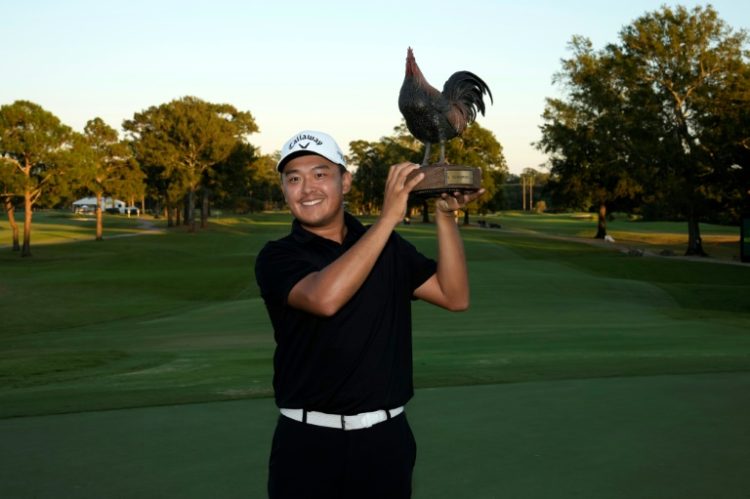 Taiwan's Kevin Yu celebrates his first PGA Tour win at the Sanderson Farms Championship in Mississippi. ©AFP