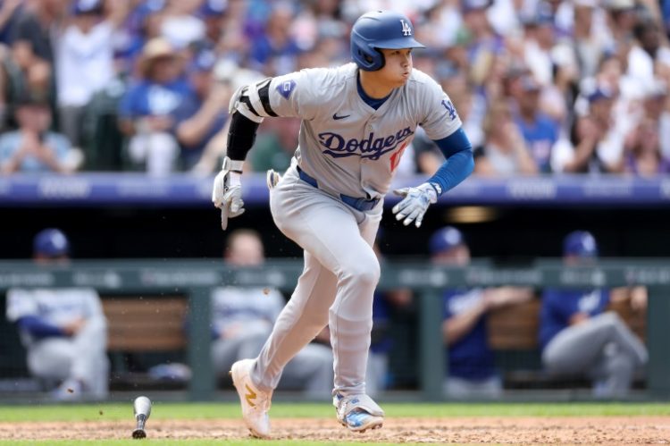 Japanese star Shohei Ohtani of the Los Angeles Dodgers will make his MLB playoff debut on Saturday against San Diego. ©AFP