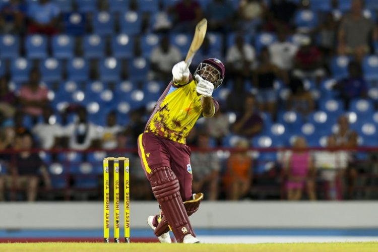 Evin Lewis struck 68 as West Indies beat England by five wickets in their T20 in Saint Lucia on Saturday.. ©AFP