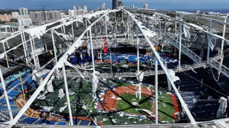 A new damage report says it will take until the start of the 2026 Major League Baseball season for hurricane-damaged Tropicana Field to be ready for the Tampa Bay Rays to return. ©AFP