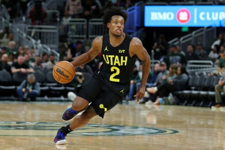 Utah's Collin Sexton scored 23 points to lead the Utah Jazz over San Antonio for their second win of the NBA season. ©AFP