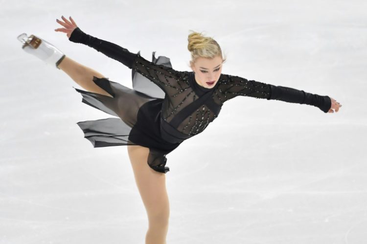 Front runner: Amber Glenn of the United States performs in her short program at the French Grand Prix in Angers. ©AFP