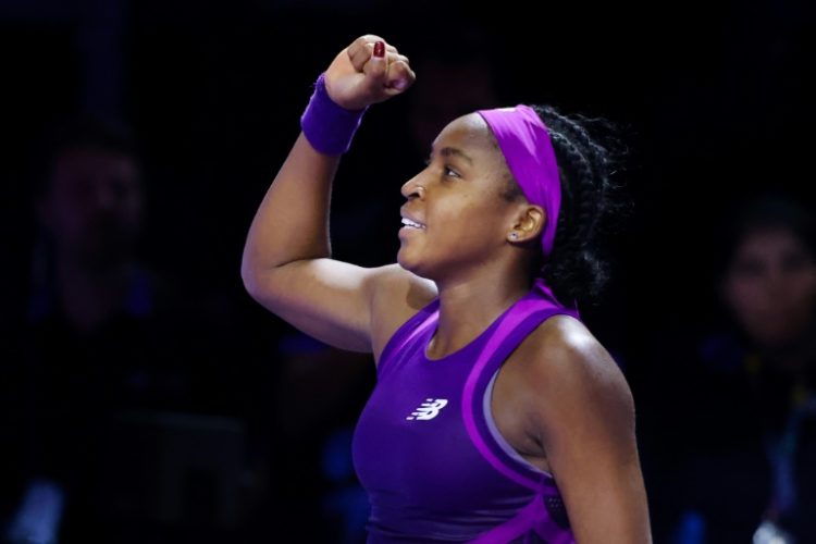 Coco Gauff won a thrilling championship match against Zheng Qinwen at the WTA Finals. ©AFP