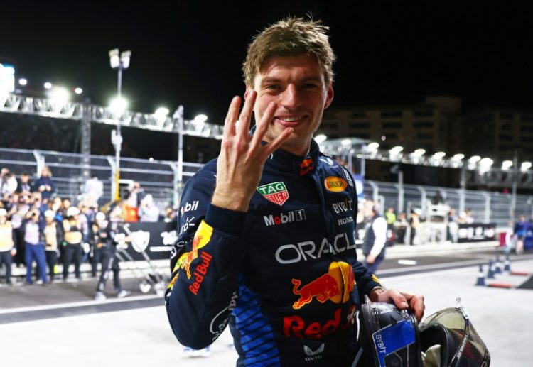 Four-time champion: Max Verstappen celebrates. ©AFP