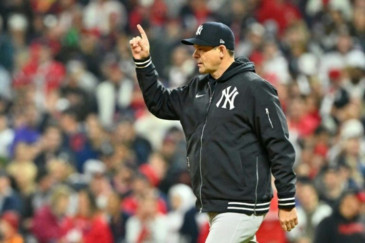 The New York Yankees said they have picked up the contract option to have Aaron Boone remain as manager of the Major League Baseball club for the 2025 season. ©AFP