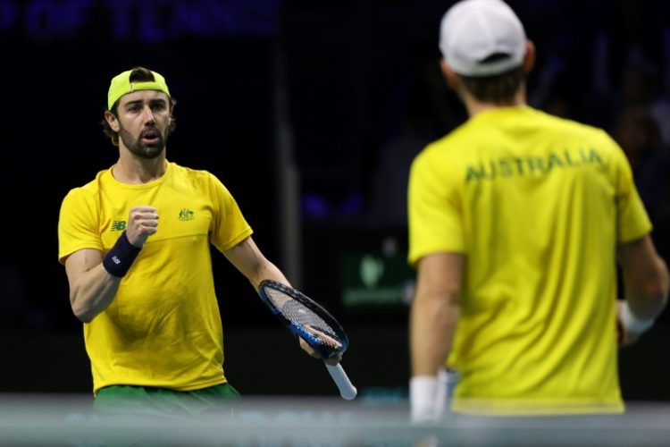 Matthew Ebden and Jordan Thompson (L) of Team Australia defeated the USA to reach the Davis Cup semi-finals. ©AFP