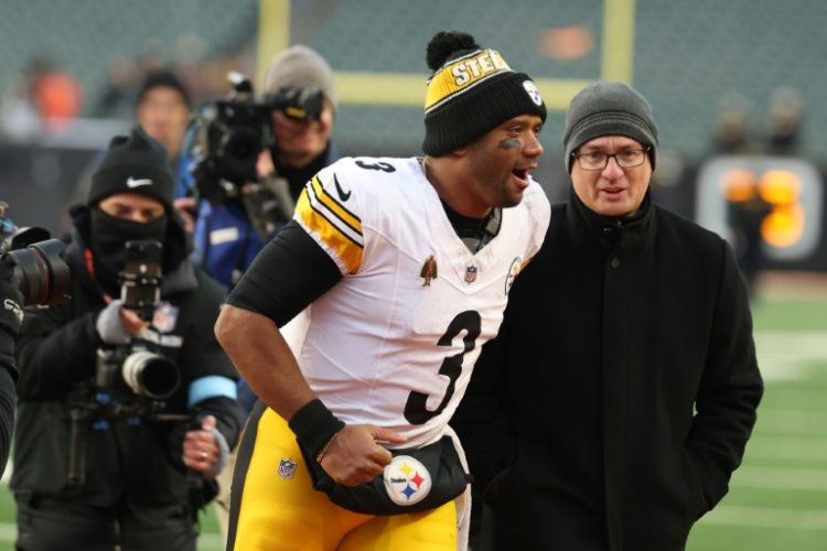 Pittsburgh quarterback Russell Wilson celebrates after the Steelers' NFL victory over the Cincinnati Bengals. ©AFP