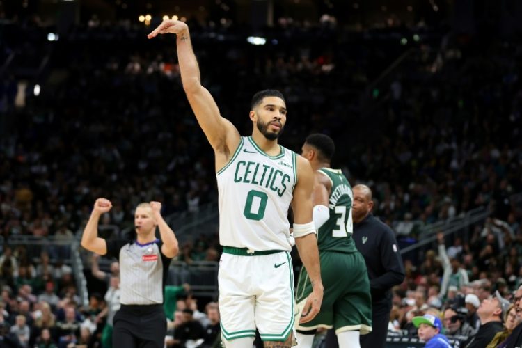 Jayson Tatum starred for the Boston Celtics in their win over the Milwaukee Bucks.. ©AFP