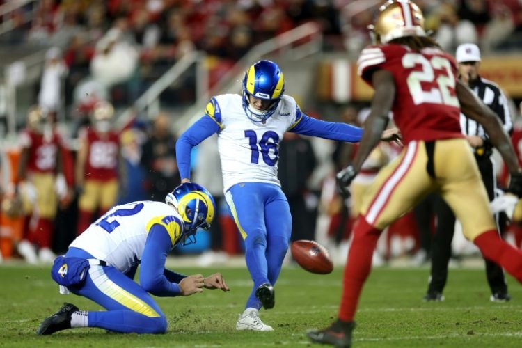 Joshua Karty of the Los Angeles Rams kicks a field goal in the Rams' NFL victory over the San Francisco 49ers. ©AFP